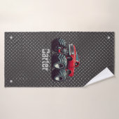 Rode monsterwagen badhanddoek (Badhanddoek)