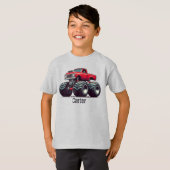 Rode monsterwagen t-shirt (Voorkant volledig)
