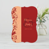 Rode moslimbruiloft of -Verloving Kaart (Staand voorkant)