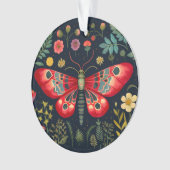 Rode mot in de nachttuin ornament (voorkant)