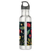 Rode mot in de nachttuin waterfles (Achterkant)