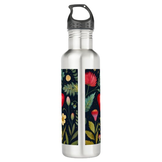 Rode mot in de nachttuin waterfles (Achterkant)