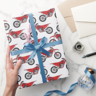 Rode Motocross-cadeaupapier, Dirt Bike-cadeaupapie Cadeaupapier