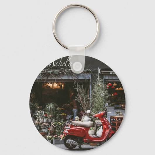 rode motor scooter sleutelhanger (Voorkant)