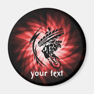 Rode Motorcross Magneet