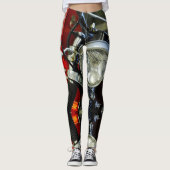 Rode motorfiets Bike Garage Leggings (Voorkant)
