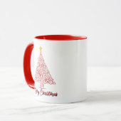 Rode MTB Fiets Kerstboom Vrolijk Kerstfeest Mok (Voorkant links)