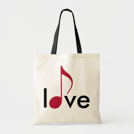 rode musical note love tote bag (Voorkant)