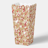 Rode muziek en sneeuw op papieren tas bedankdoosjes (Achterkant)