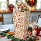 Rode muziek en sneeuw op papieren tas bedankdoosjes