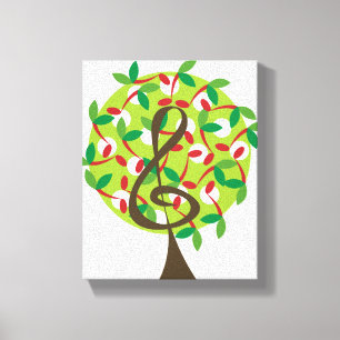Rode Muzieknoot Boom Fantasievolle Kinderkamer Muu Canvas Afdruk