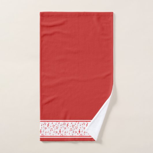 Rode muziekthema bad handdoek (Handdoek)