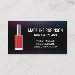 Rode nagellak fles nagelsalon visitekaartje