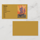 Rode nagels in de soennitische Abstracte brok Visitekaartje (Voorkant / Achterkant)