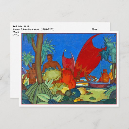 Rode nagels van Arman Manookian Briefkaart (Voorkant / Achterkant)