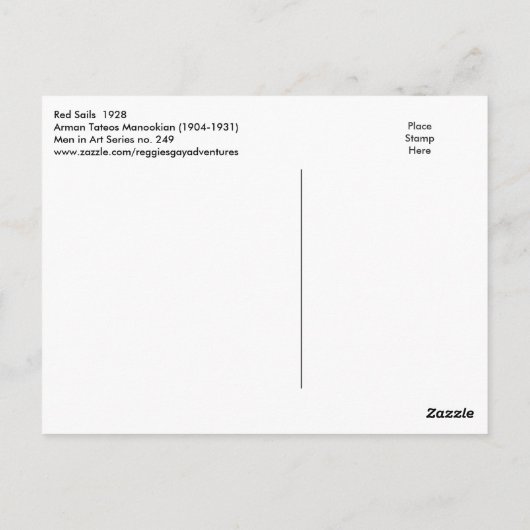 Rode nagels van Arman Manookian Briefkaart (Achterkant)