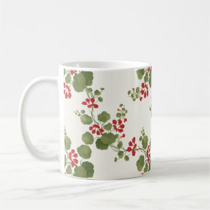 Rode Nasturtium Cream Achtergrond Koffiemok
