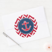 Rode Nautische Anker Party Stickers (Envelop)