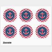 Rode Nautische Anker Party Stickers (Vel)