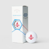 Rode nautische monogram aangepast monogram superza golfballen (Verpakking)