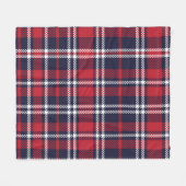 Rode Navy asymmetrische geruite textuur Fleece Deken (Voorkant (Horizontaal))