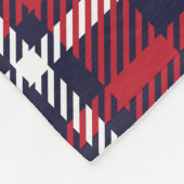 Rode Navy asymmetrische geruite textuur Fleece Deken (Hoek)