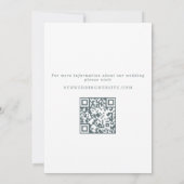 Rode & Navy Winter Berries Foto & QR Code Bruiloft Save The Date (Achterkant)
