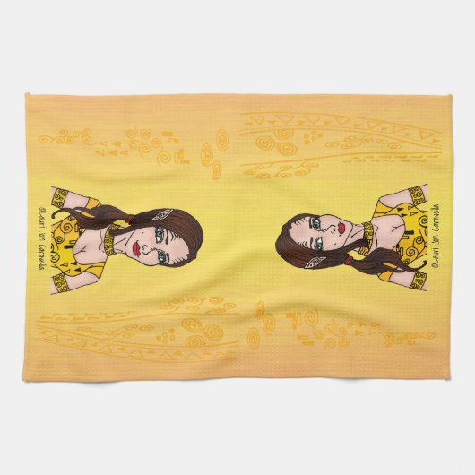 Rode nebula Girl Spirals Theedoek (Horizontaal)