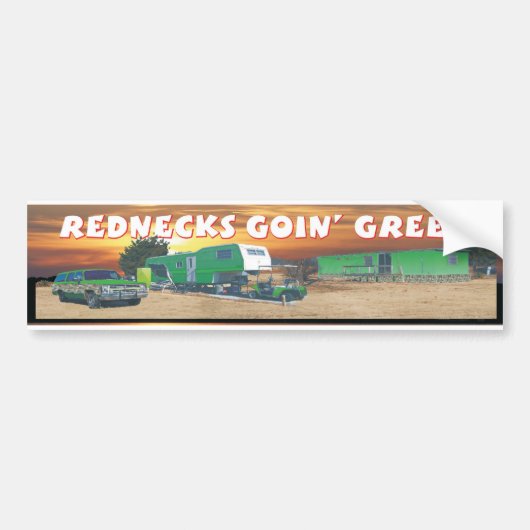 rode necks groen bumpersticker (Voorkant)