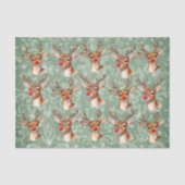 Rode neus Reinder Decoupage Damask Tissuepapier (Voorkant)