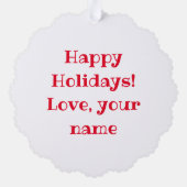 Rode neus rendier Papier Kerst Ornament Kaart (Achterkant)