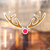 Rode Neus Rendier Raamsticker (Vel 2)