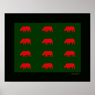 rode neushoorns poster