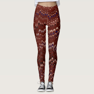 Rode nonpareil-gemarmerde Leggings