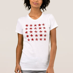 Rode noodlijdende sterren t-shirt