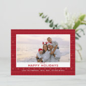 Rode Noordse trui patroon vakantiefoto kaart (Staand voorkant)