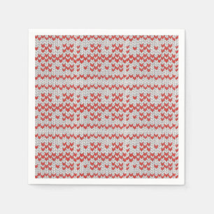 RODE NORDIC KNIT Standaard Cocktail Papier Servett Servet