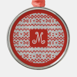 RODE NORDISCHE BREI Premium Ronde Kerstbal Metalen Ornament
