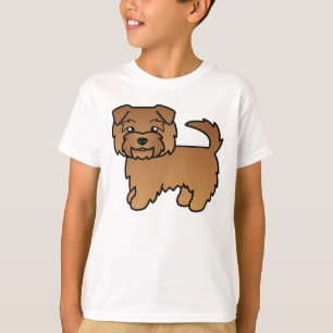 Rode Norfolk Terrier Hond Cartoon Caricatuur Kunst T-shirt
