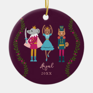 Rode Notenkraker Ballet Dierenmeisjes Keramisch Ornament