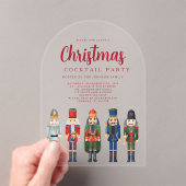 Rode Notenkraker Kerstmis Cocktail Party Acryl Uitnodigingen (Insitu (Draagbaar))