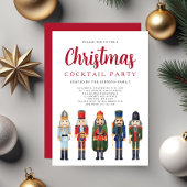 Rode Notenkraker Kerstmis Cocktail Party Kaart
