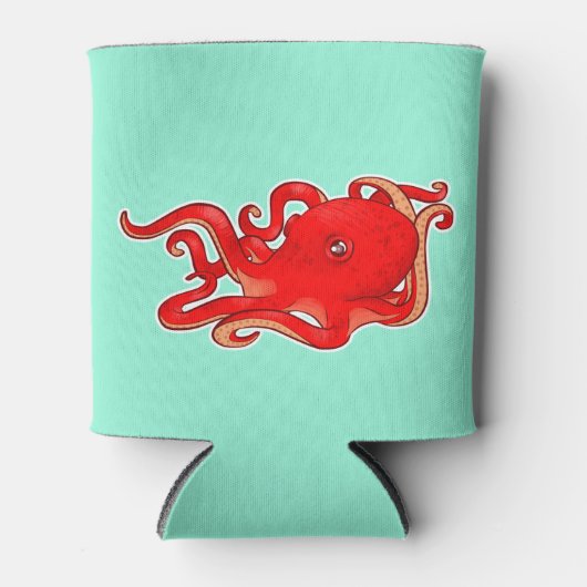 Rode octopus blikjeskoeler (Voorkant)