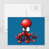 Rode octopus briefkaart (Voorkant / Achterkant)