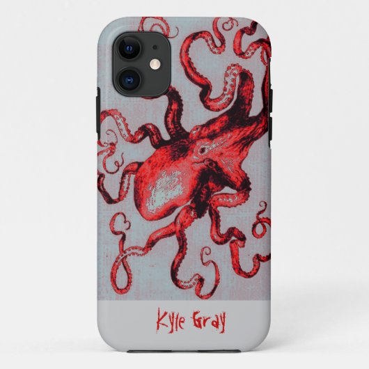 rode octopus iphone 5 hoesje (Achterkant)