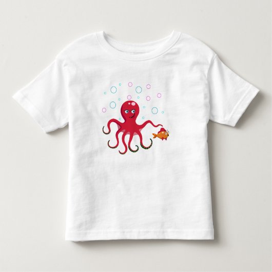 Rode octopus kinder shirts (Voorkant)
