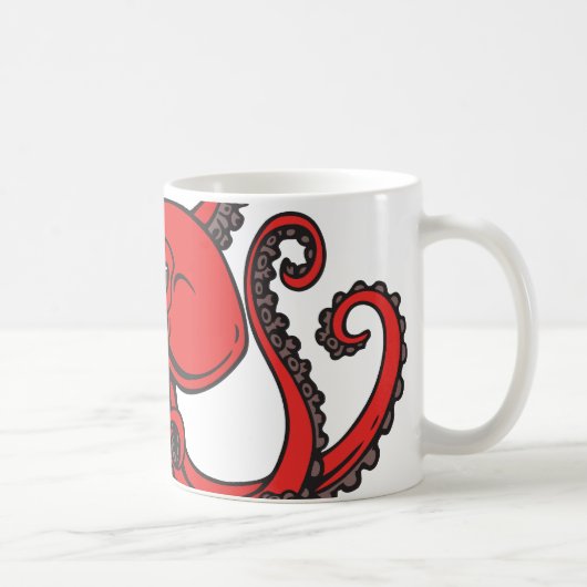 Rode octopus koffiemok (Rechts)