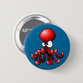 Rode octopus ronde button 5,7 cm (Voorkant /achterkant)