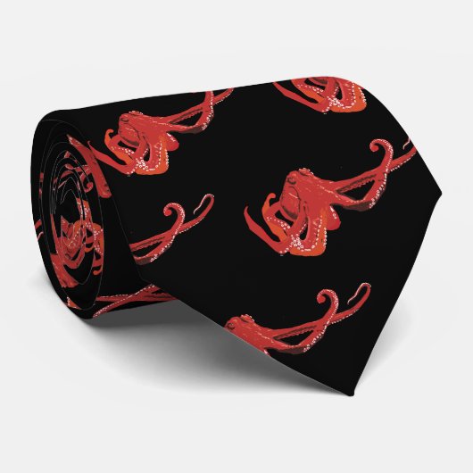 Rode octopus stropdas (Opgerold)