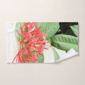 Rode Oerwoud Geranium Oasis Badhanddoek Set Bad Handdoek (Handdoek)